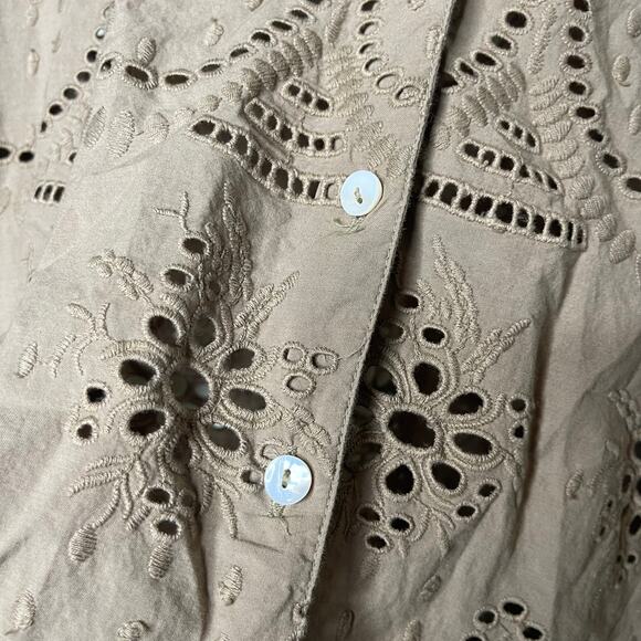 MOLO Runa Eyelet Button Down Blouse Moth Grey sz 170/176 women S - Picture 8 of 10